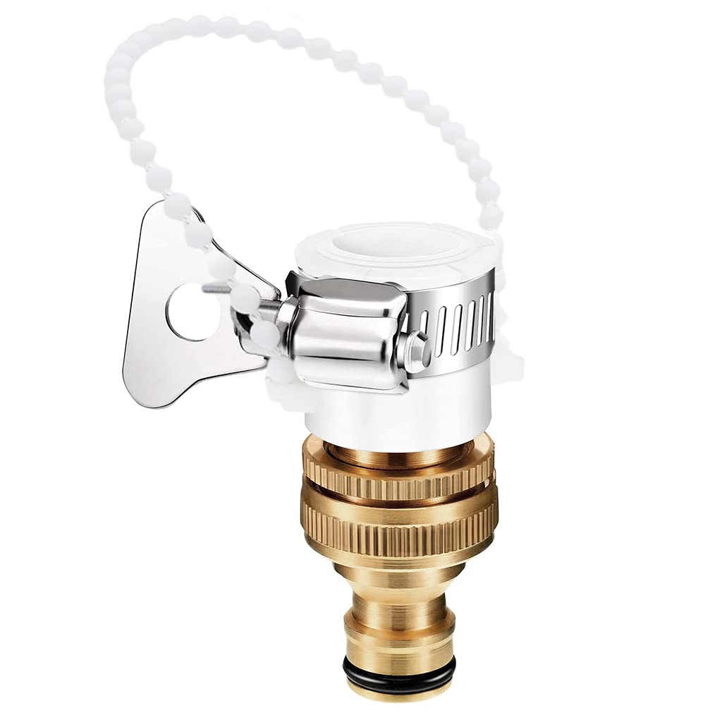 Proberos 2 in 1 Universal Tap Connector, Tap Connector Brass Adapter Quick Release Coupling, Pipe Connector for Tap 3/4 and 1/2 inch, Top Max Diameter 23mm, Faucet Adapter for Garden Hose Pipe Proberos 2 in 1 Universal Tap Connector, Tap Connector Brass Adapter Quick Release Coupling, Pipe Connector for Tap 3/4 and 1/2 inch, Top Max Diameter 23mm, Faucet Adapter for Garden Hose Pipe